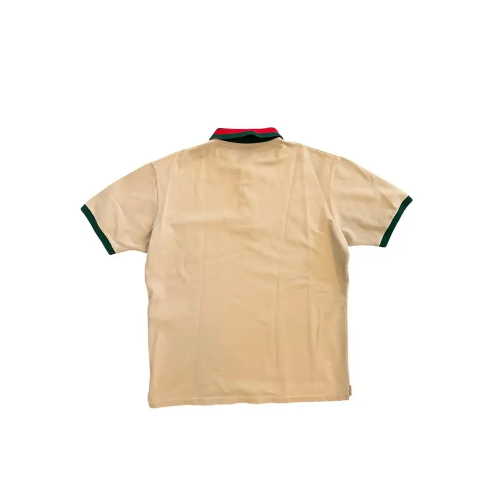 Size XL - Gucci Beige Web Polo Shirt